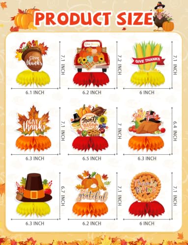 Thanksgiving Table Decorations, Fall Harvest Honeycomb Centerpieces - style: Thanksgiving