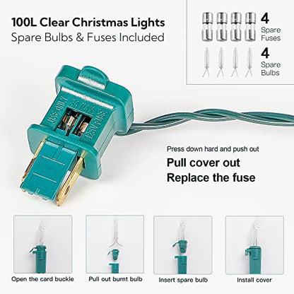 Warm White Christmas Mini Lights, 23FT 100 Count with Green Wire - color: Warm White,Green Wire