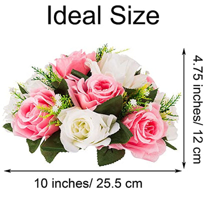 Flower Centerpieces for Wedding Tables: Pink & White, 2 Packs - color: Pink & White