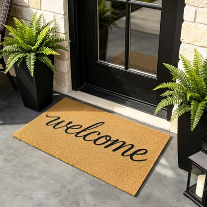 Front Door Mat Outside Non-Slip Welcome Doormat (Welcome, 17x29 in) - color: Welcome