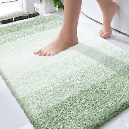 OLANLY Bathroom Rugs Mat 34x21, Extra Soft Absorbent Microfiber Bath Rugs - color: Sage Green, size: 34" X 21"