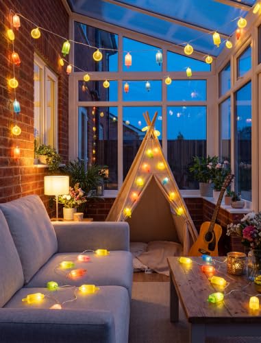 8.5Ft Popsicle and Lemon String Lights Outdoor, 10 LED Party Lights Plug in - color: Popsicle and Lemon String Lights