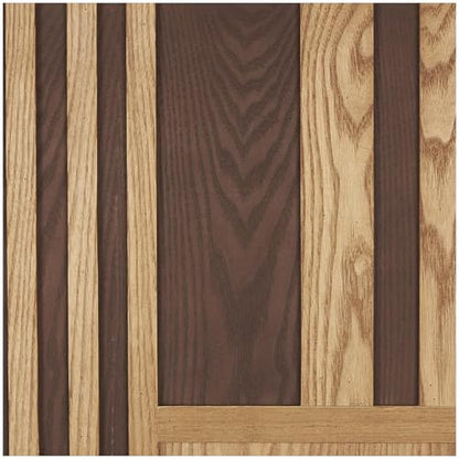 Deco 79 Wooden Geometric Home Wall Decor Carved Two-Toned Striped Wall Sculpture, Set of 2 Wall ArtW, 24" H, Brown - size: 15.8"L x 1.8"W