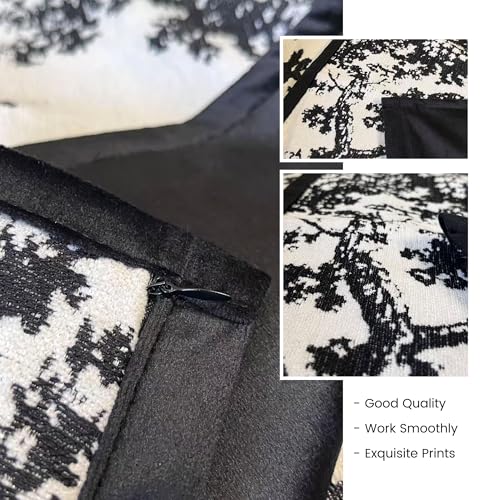 Maple Leaf Plant Pillow Cover for Couch Modern Cream Style Pillow Covers Snow Neil Courtyard Living Room Home Pillow Cover for Living Room Sofa Bed,2-Pack Set (Black, 18 * 18 inch) - color: Leaf+branch Black