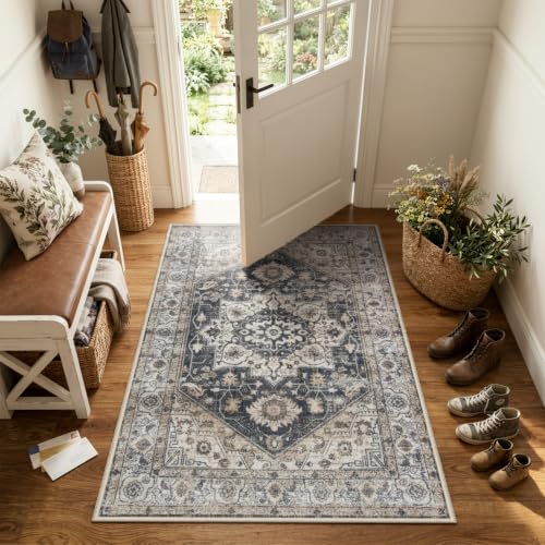 Collive 3'x5' Boho Washable Front Indoor Large Entryway Area Rug - color: Black/Multi, size: 36" x 59"