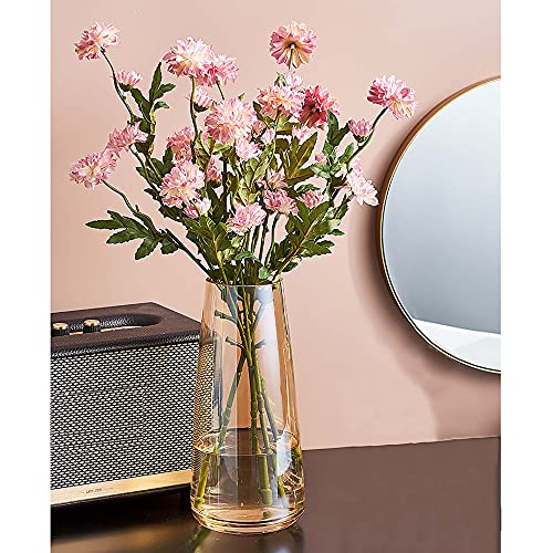 FANTESTICRYAN Modern Glass Vase, 8.7''H Decor Flower Vases, Crystal Amber - color: Crystal Amber
