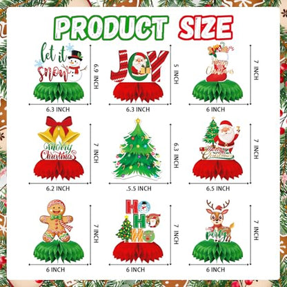 Christmas Table Centerpieces - Christmas Table Decorations for Christmas Party Decorations, 9Pcs