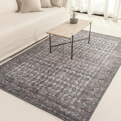 Humble Cypress 5’ x 8’ Ivory Cream Area Rug - Persian-inspired design - size: 5' x 8' (Rectangular)
