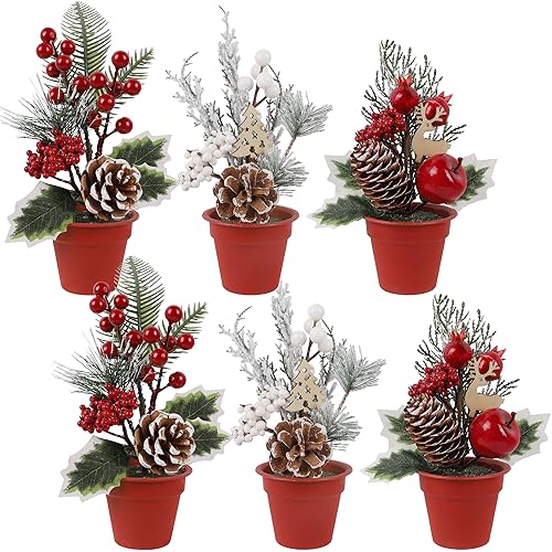 winemana Mini Christmas Tabletop Trees Centerpieces Decorations for Office - size: Style 4