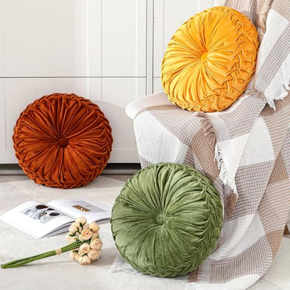 Drydiet 1 Pcs Round Pumpkin Throw Pillow Fall Pillow(Yellow,15'') - color: Yellow, size: 15''