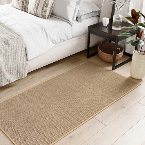 Lahome Farmhouse Kitchen Runner Rug, 2x5 Entryway Rugs Washable Non Slip - color: Beige/Khaki, size: 2' x 5'