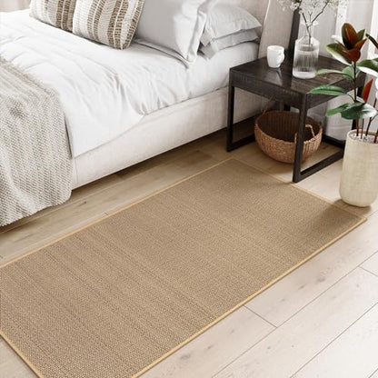 Lahome Farmhouse Kitchen Runner Rug, 2x5 Entryway Rugs Washable Non Slip - color: Beige/Khaki, size: 2' x 5'