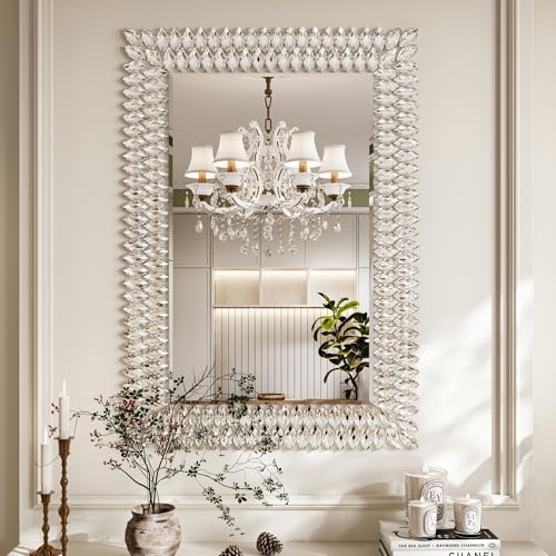 Kelly Miller 28"x40" Jeweled Luxury Rectangle Decorative Wall Mirror - size: 40"L x 28"W