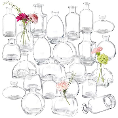 Bud Vases Set of 24, Glass Bud Vase in Bulk, Clear Bud Vases - color: Clear Set of 24