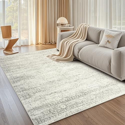 Washable Rugs 5x7 Area Rugs for Living Room,Bedroom,Dining Room-Beige Green - color: Beige-green-grey, size: 5' x 7' (Rectangular)