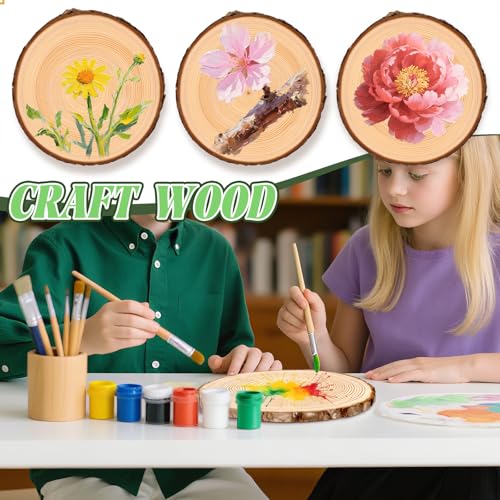 FSWCCK 2 Pack Nature Unfinished Round Wood Slices, 9-11 Inches Wooden Circle, Large Wood Slabs for Weddings Centerpieces Decor and DIY Painting Crafts (9"-11") - size: 2 Pcs 9"-11"