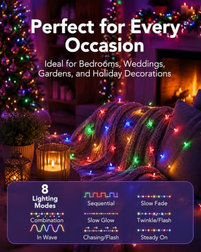 Fairy Lights Battery Operated 2Pack - Total 98FT 300LED String Lights - color: Multicolor