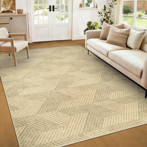 MXSANYOO Area Rugs 5x7 for Living Room, Washable Geometric Brown Carpet - color: Brown, size: 5' x 7' (Rectangular)