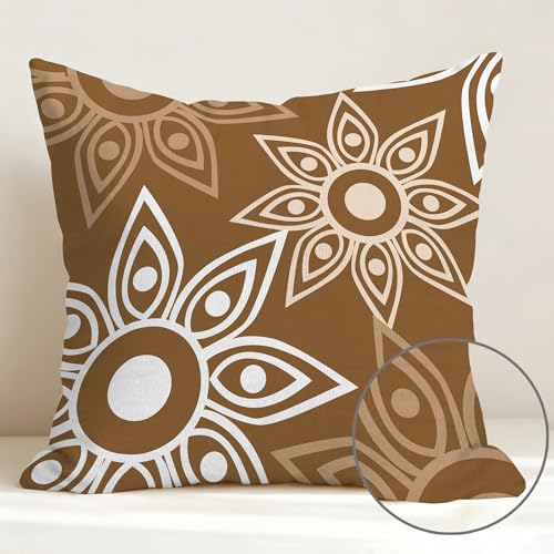 Hexagram Throw Pillow Covers 16x16, Brown Outdoor Pillow Covers Set of 4 - color: Coffee, size: 16" x 16" (Pack of 4)