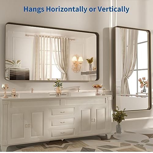 WEER Bathroom Vanity Mirror Bronze 55X30 Inch - color: Bronze, size: 55"L x 30"W