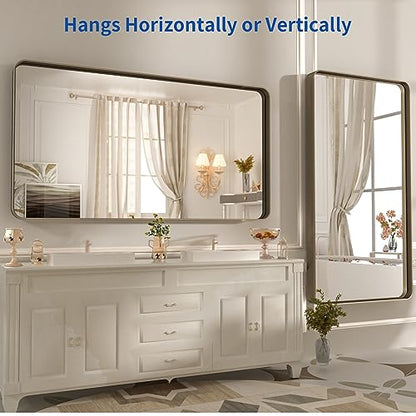 WEER Bathroom Vanity Mirror Bronze 55X30 Inch - color: Bronze, size: 55"L x 30"W