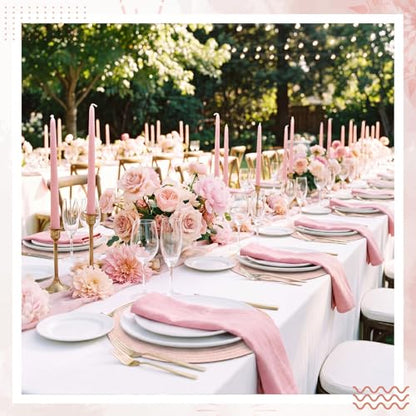 24 Pcs 13 in Round Woven Placemats Boho Charger,Pink,Classic - color: Pink, style: Classic