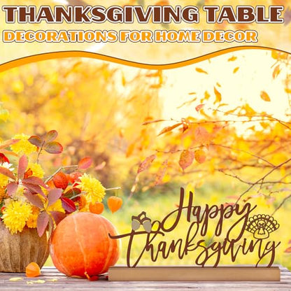 Yaocom 13.78 in Happy Thanksgiving Table Sign Metal Turkey Centerpiece - style: Thanksgiving