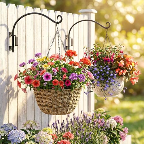 Swivel Plant Hanger Outdoor - 16 Inch 2-Pack Heavy-Duty Wall Bracket Hooks - size: 16"-2PCs