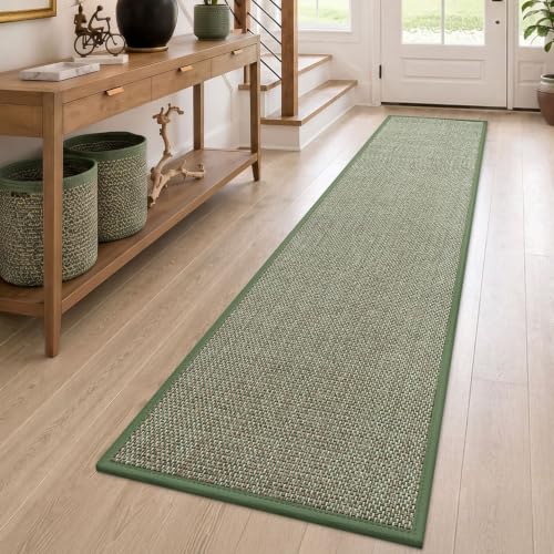 DEXI Ultra Thin Hallway Runner Rug 28x144, Non Slip Entryway Rugs,Green - color: Green, size: 28" X 144" (Runner)