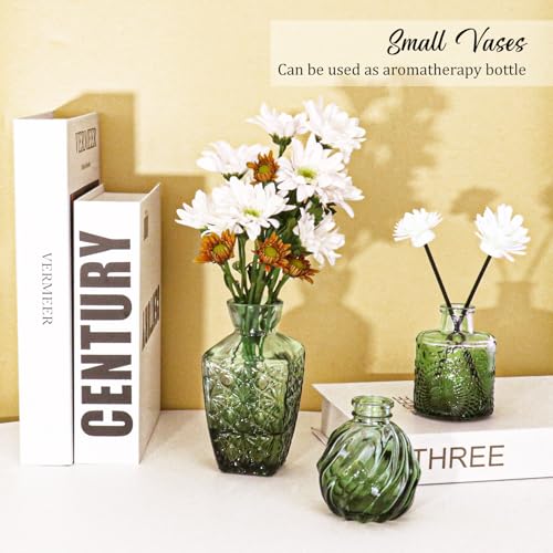 Set of 36 Glass Bud Vases Small Flower Vases for Centerpieces(Green) - color: Green