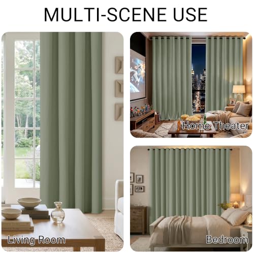 ChrisDowa Sage Green Blackout Curtains 45 Inches Long 2 Panels for Bedroom - color: Sage Green, size: 52"W x 45"L (Pack of 2)