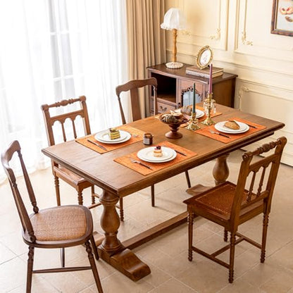 KXN Placemats Set of 4, Durable Dual-Layer Fabric Table Mats, Orange - color: Orange