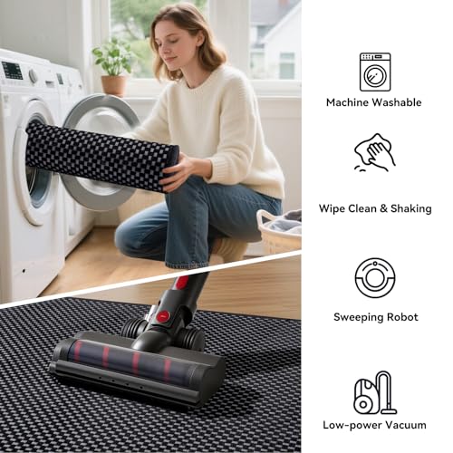 YDKGL Kitchen Runner Rug Mat Non Slip Hallway Runner Washable Black 2x6 ft - color: Black, size: 2' x 6'