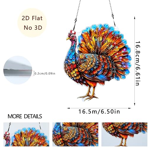 Thanksgiving Turkey Ornaments Colorful Window Hanging Decorations Home Wall Decor for Indoor Outdoor - color: Thanksgiving Turkey
