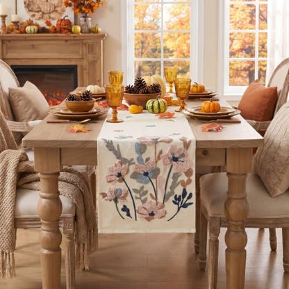 Artoid Mode 3D Chain Embroidery Soft Fall Table Runner 13x72 Inch