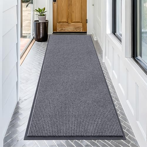 OLANLY Front Door Mat 71x34, Waterproof Heavy-Duty Indoor Outdoor Doormat - color: Grey, size: 71" X 34"