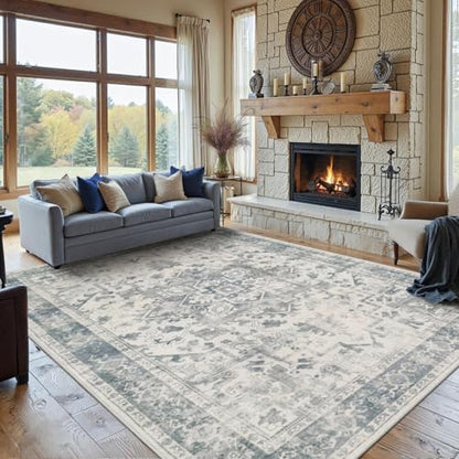 Rugxara 8x10 Area Rugs,Large Rugs for Living Room(Blue) - color: Blue & Grey, size: 8' x 10' (Rectangular)