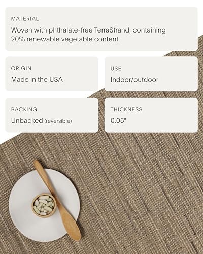 Chilewich Bamboo Placemats Set of 4, Woven Rectangle Placemats - color: Camel, size: 14"x19"