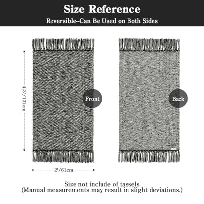 Collive 2' x 4.3' Kitchen Runner Rugs, Modern Boho Washable Bathroom Mat - color: Black/Cream, size: 2' x 4.3' (Rectangular)