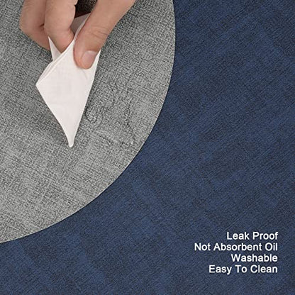 Myir JUN 14" Round Placemats Set of 4, Reversible Dual-Color Place Mats - color: Gray Blue