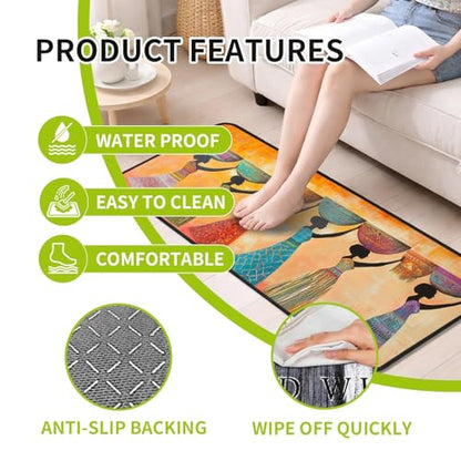 Classic Kitchen Mats for Floor, 2-Piece Non-Slip Kitchen Rugs - color: Exotic Art