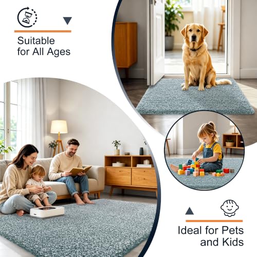 OLANLY Microfiber Soft Bathroom Rugs Mats 24x16, Blackish Green and White - color: Blackish Green and White, size: 24" X 16"