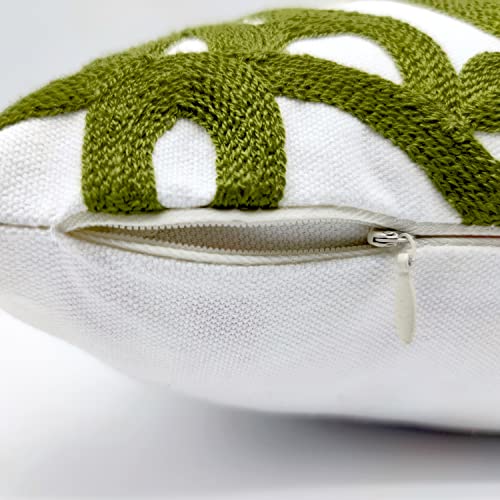 Alysheer Embroidered Lumbar Throw Pillow Cover 12"x 20", 1pc Olive Green - color: Olive Green, size: 20" x 12" (Pack of 1)