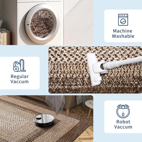 RUGSREAL Entryway Rug 2x3 Small Bedroom Washable Rus with Rubber Backing - color: Brown, size: 2' x 3' (Rectangular)