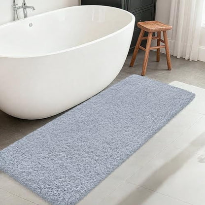 Bathroom Runner Rug 60"x24", Non Slip Long Bath Mat, Blue Grey - color: Blue Grey, size: 60" x 24" (Rectangular)