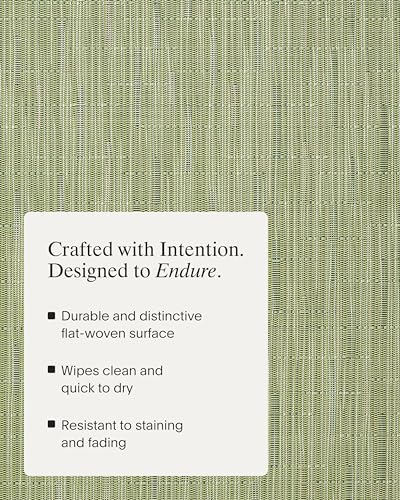 Chilewich Bamboo Placemats Set of 4, Woven Rectangle Placemats - color: Spring Green, size: 14"x19"