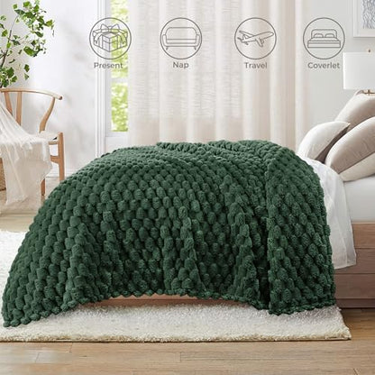 Whale Flotilla Soft 3D Fleece Throw Blanket for Couch & Bed, Emerald Green - color: Emerald Green, size: Throw(50x60 Inch)