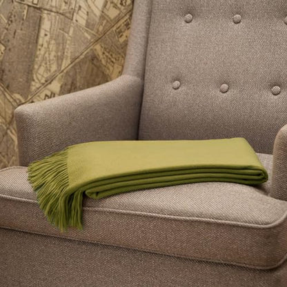 CUDDLE DREAMS Premium Cashmere Throw Blanket with Fringe (Bamboo Green) - color: Bamboo Green