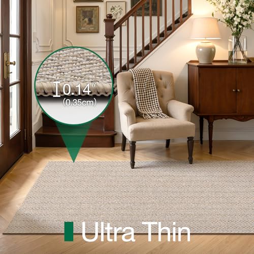 LUMI Ultra Thin Runner Rug for Hallway 2'4"x8', Entryway Rug, Beige - color: Beige, size: 2'4" x 8' (28"x96")