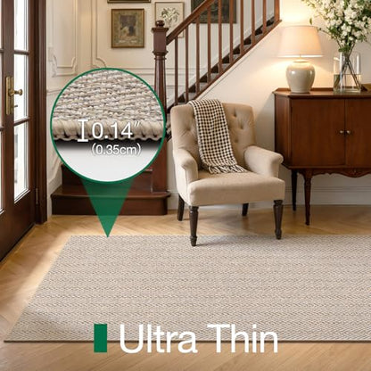 LUMI Ultra Thin Runner Rug for Hallway 2'4"x8', Entryway Rug, Beige - color: Beige, size: 2'4" x 8' (28"x96")